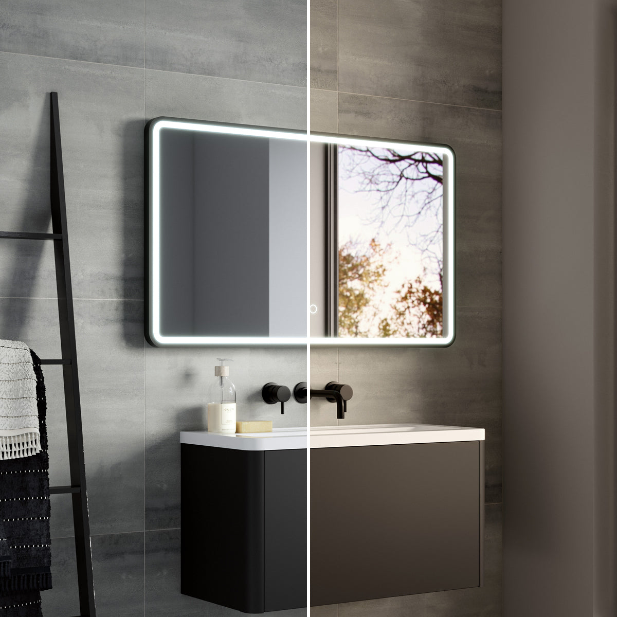 Kali Landscape LED Illuminated Mirror #colour_black