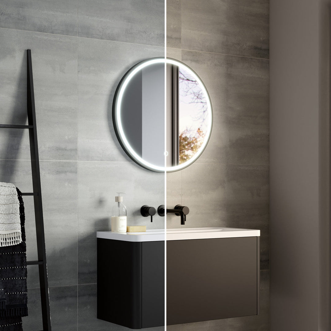 Kali Round LED Illuminated Mirror | Kali Round Bathroom Mirror - Pebble ...