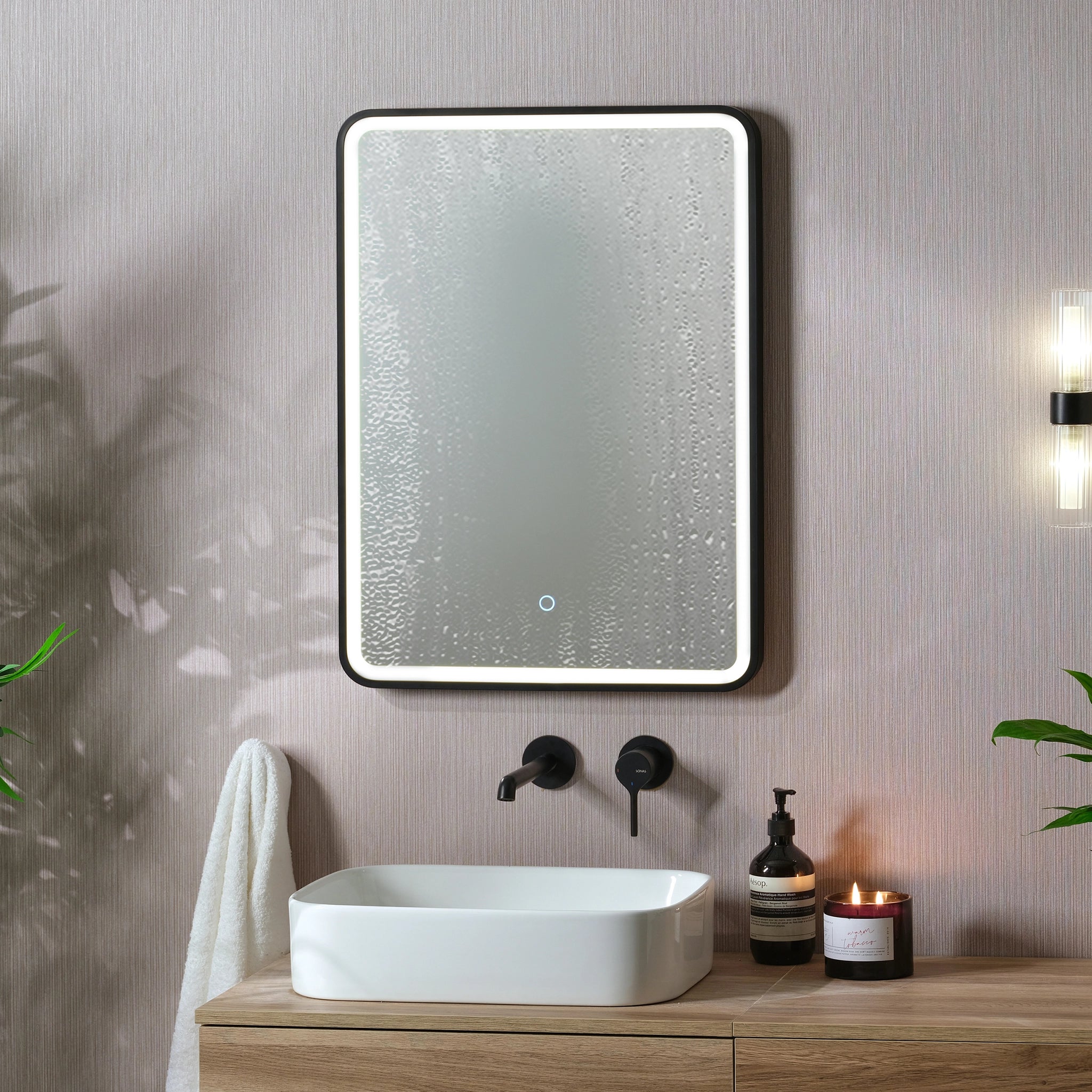 Kali Rectangle LED Illuminated Mirror #colour_black
