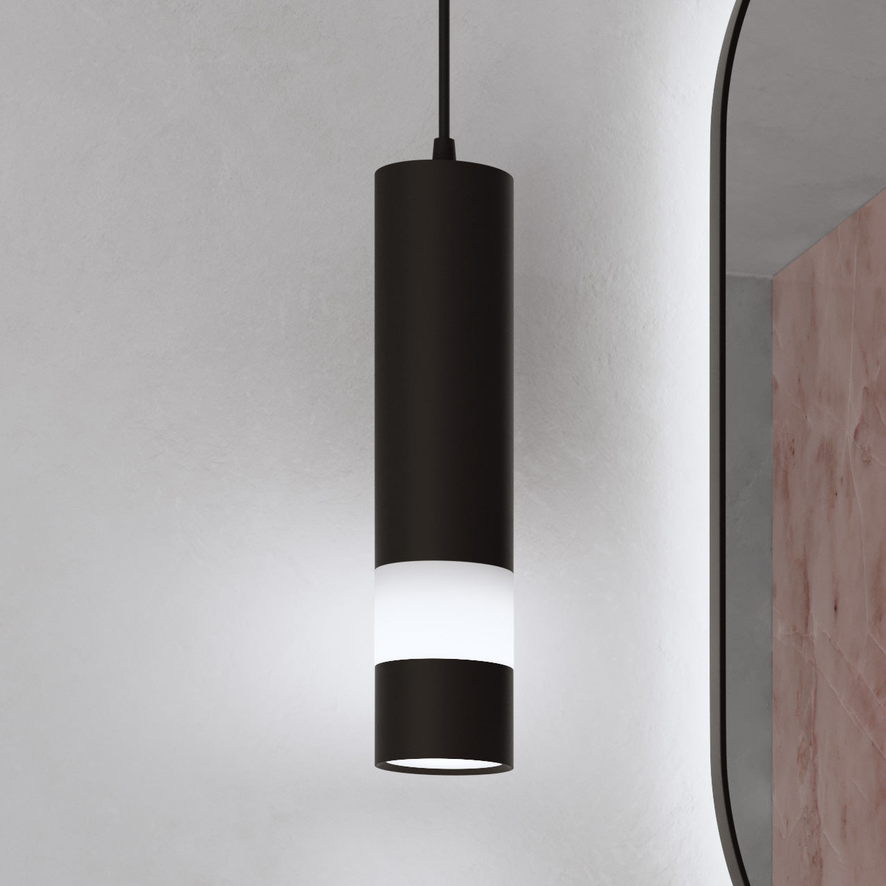 Kara Black Bathroom Pendant Light #light-temperature_cool-white