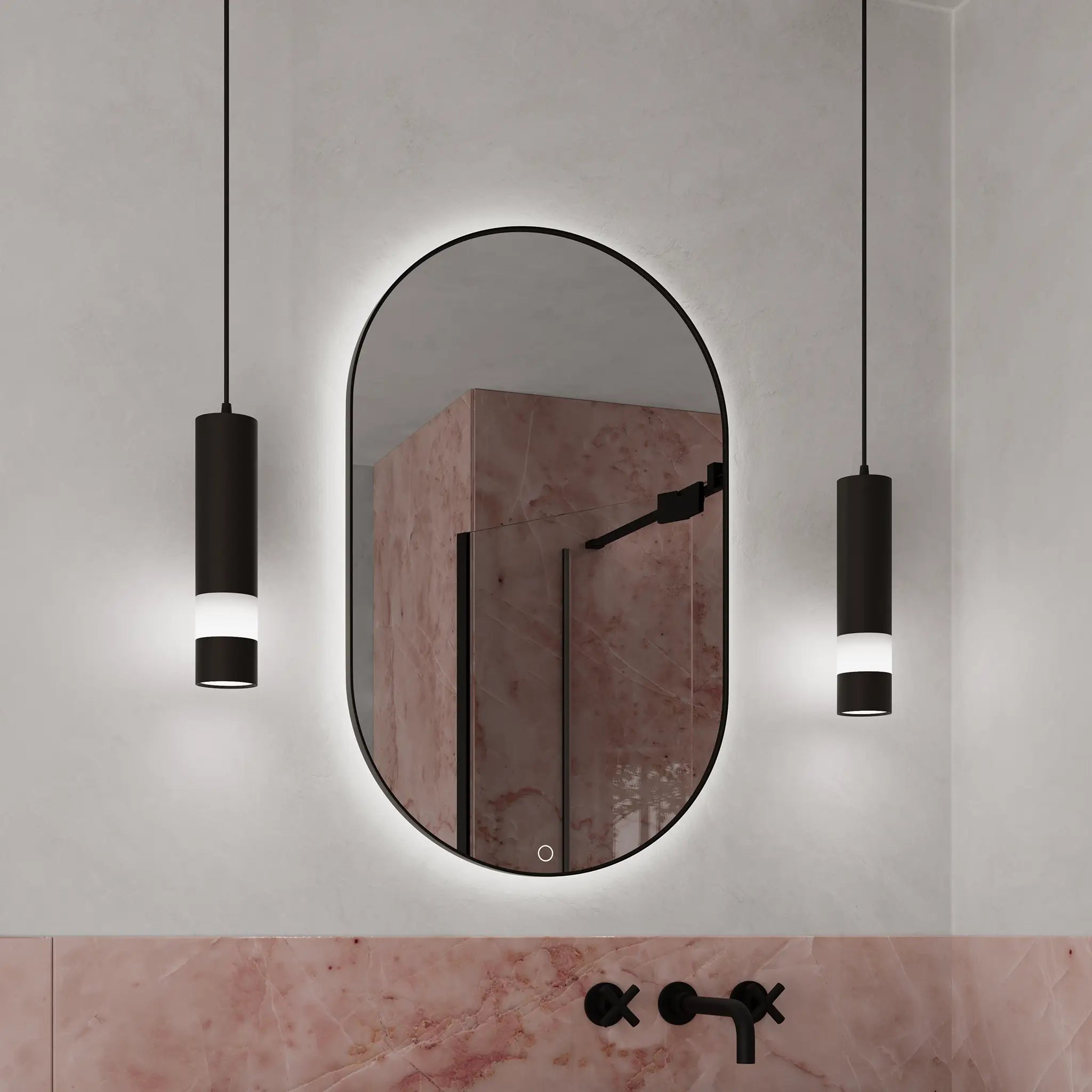 Kara Black Bathroom Pendant Light #light-temperature_cool-white