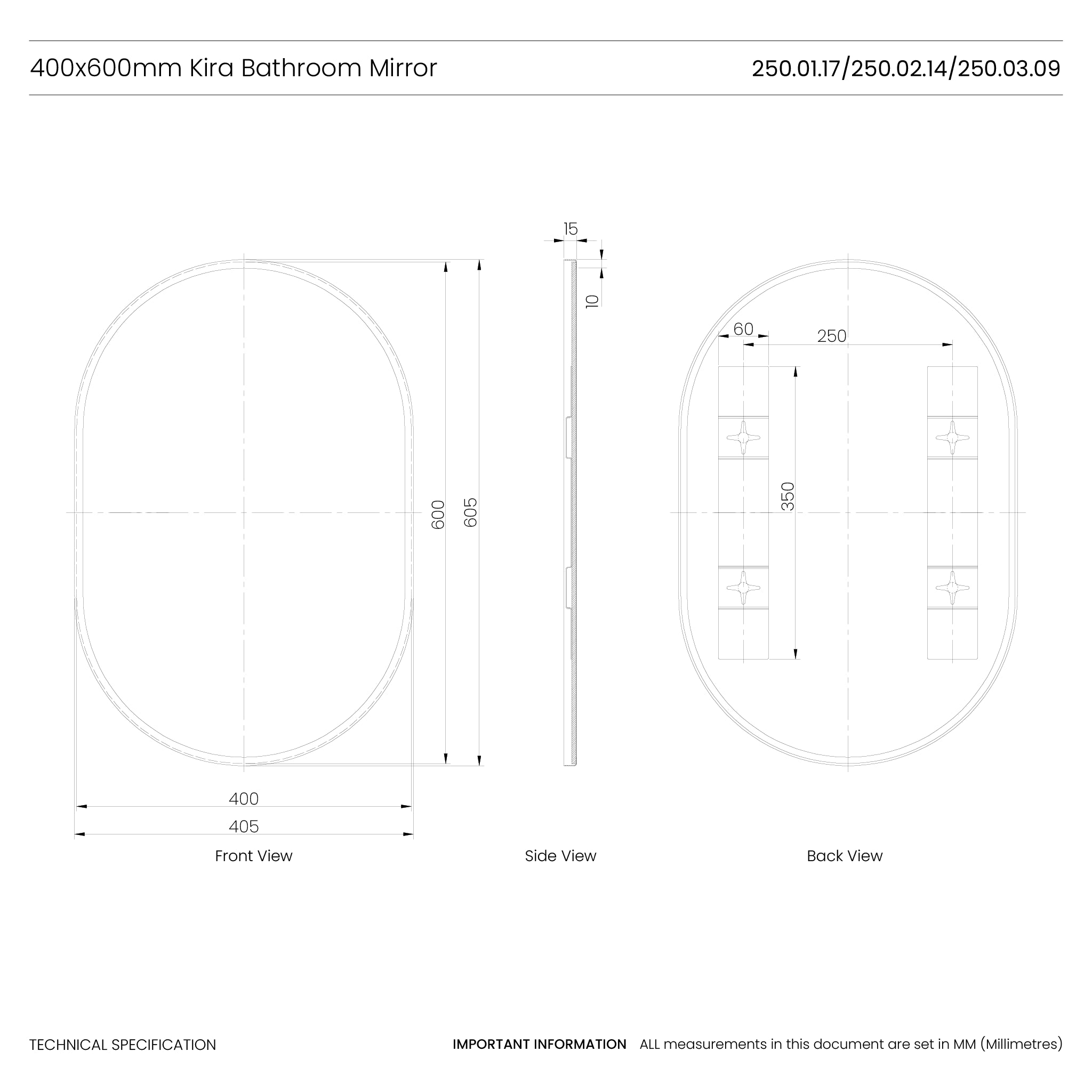 Kira Pill-Shaped Mirror #colour_white