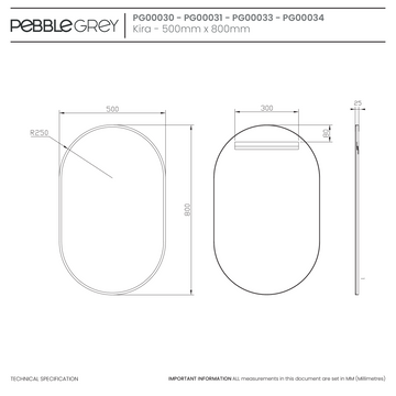 Kira Pill-Shaped Mirror #colour_white