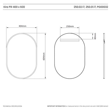 Kira Pill-Shaped Mirror #colour_black