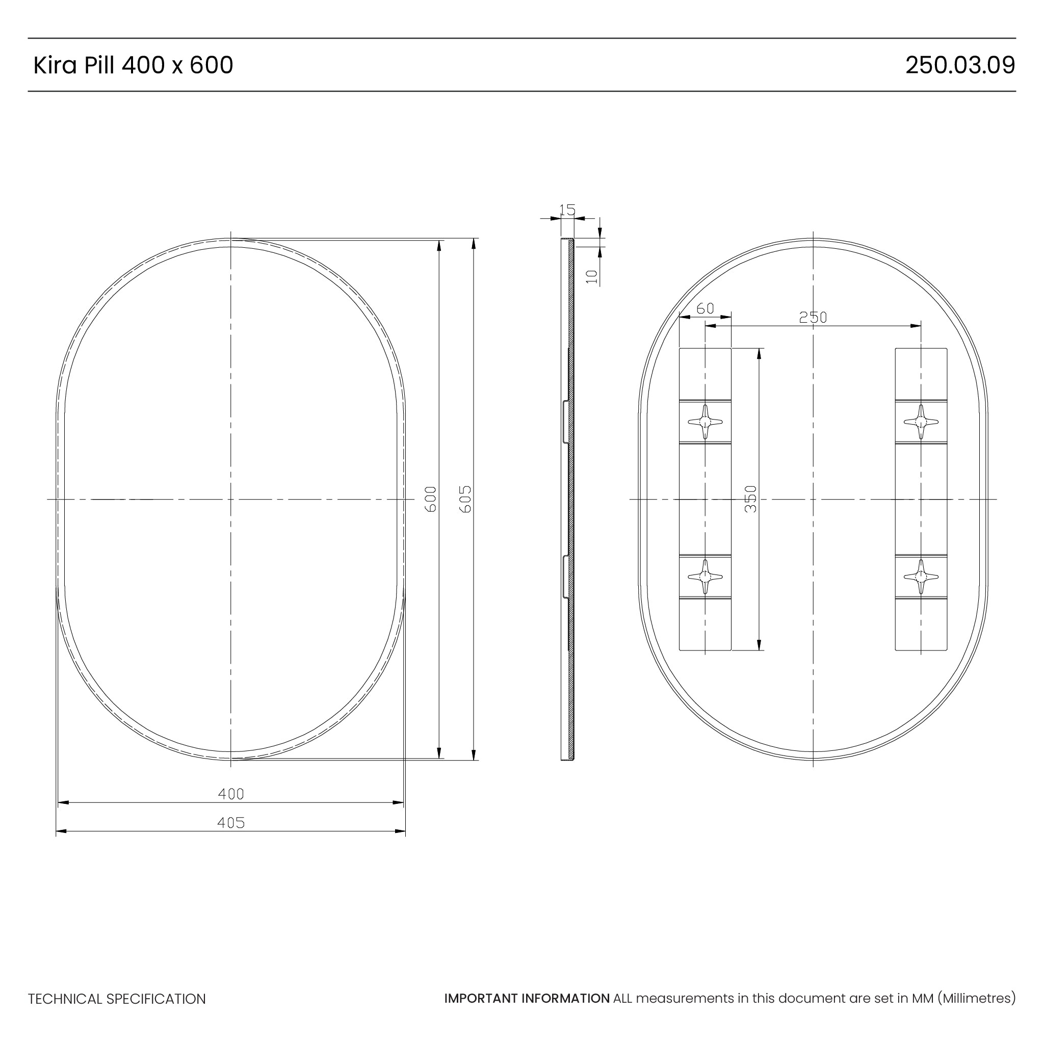 Kira Pill-Shaped Mirror #colour_white