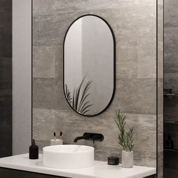 Kira Pill-Shaped Mirror #colour_black