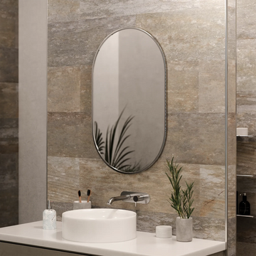 Kira Pill-Shaped Mirror #colour_chrome