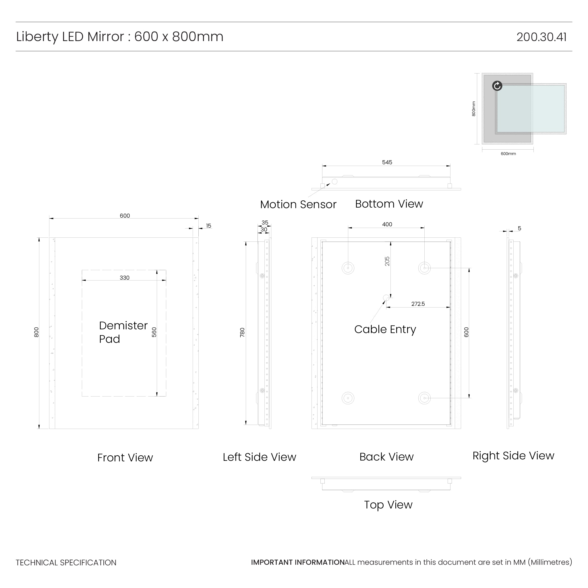 Liberty LED Bathroom Mirror