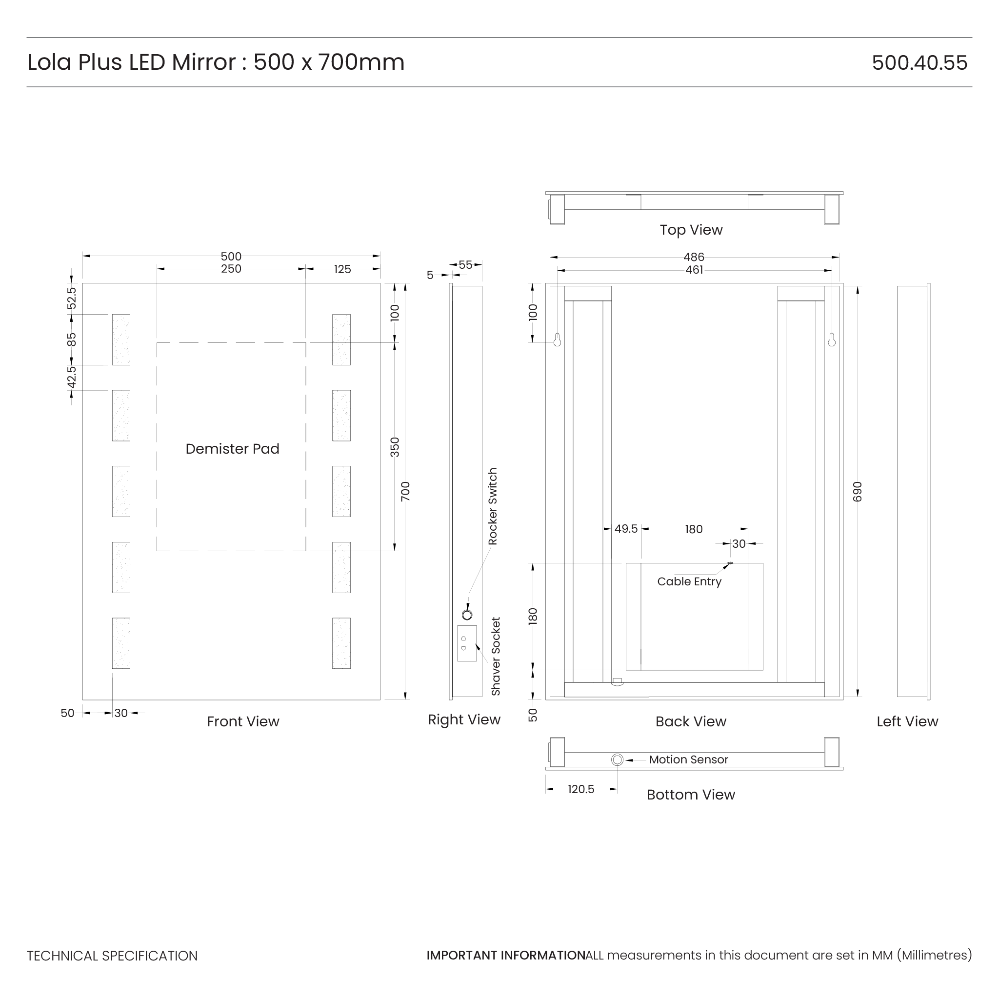 Lola Plus LED Bathroom Mirror