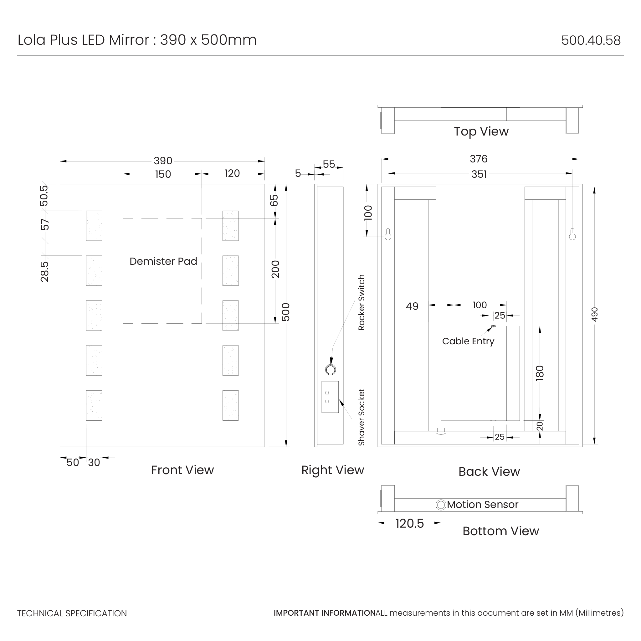 Lola Plus LED Bathroom Mirror