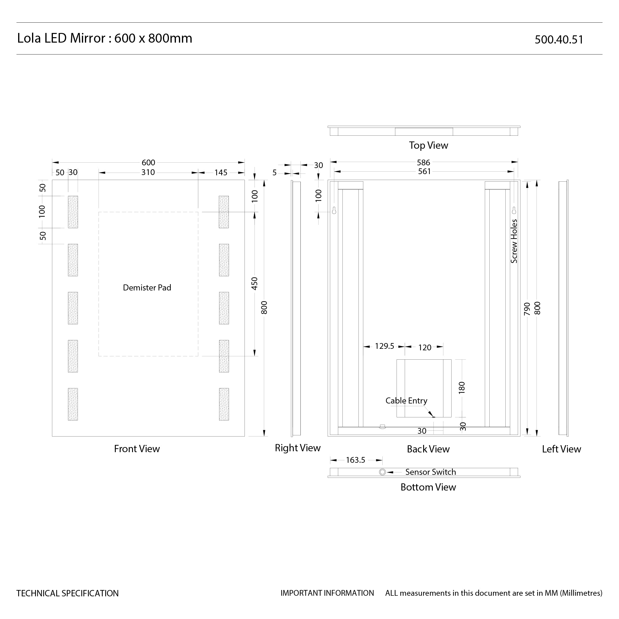 Lola LED Bathroom Mirror