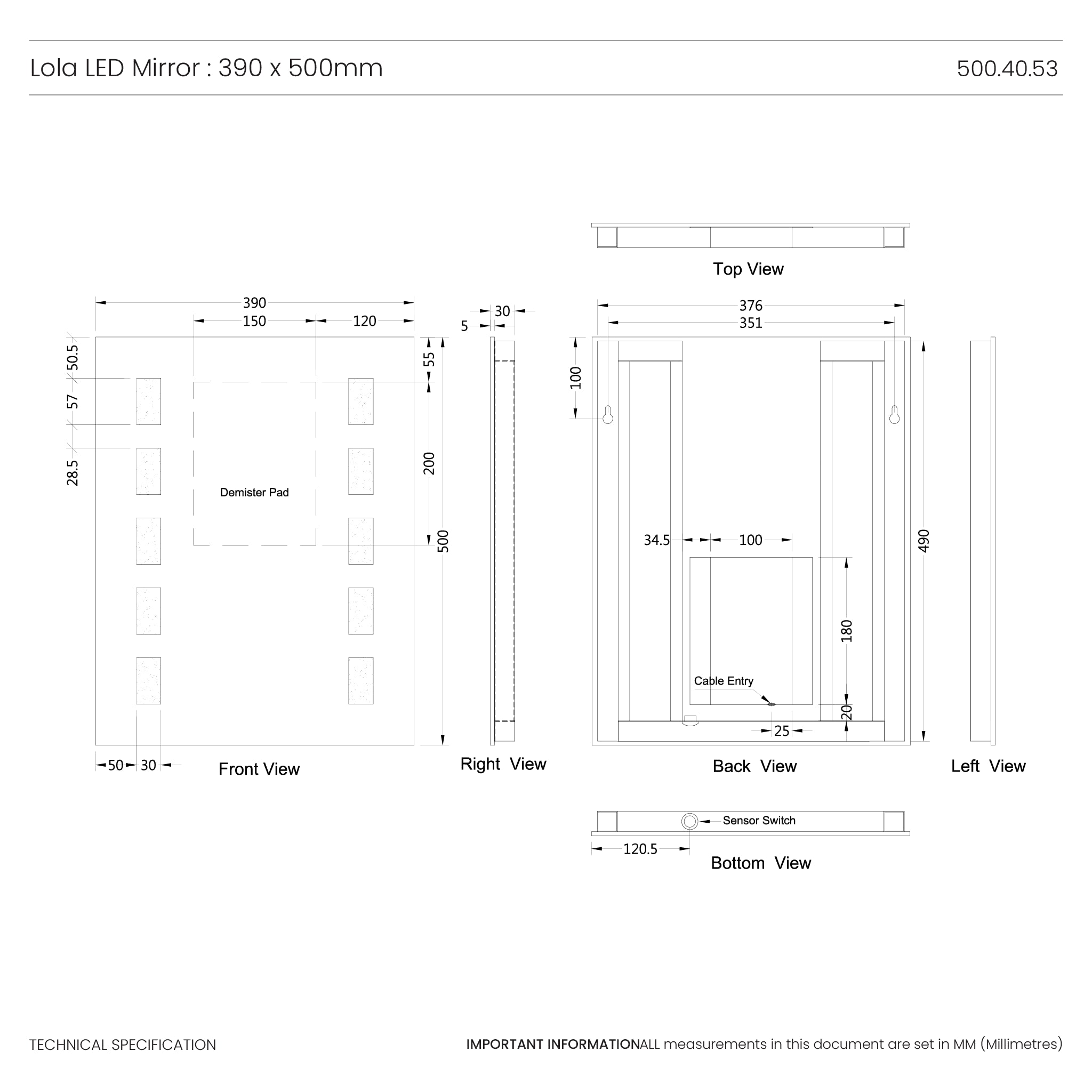 Lola LED Bathroom Mirror