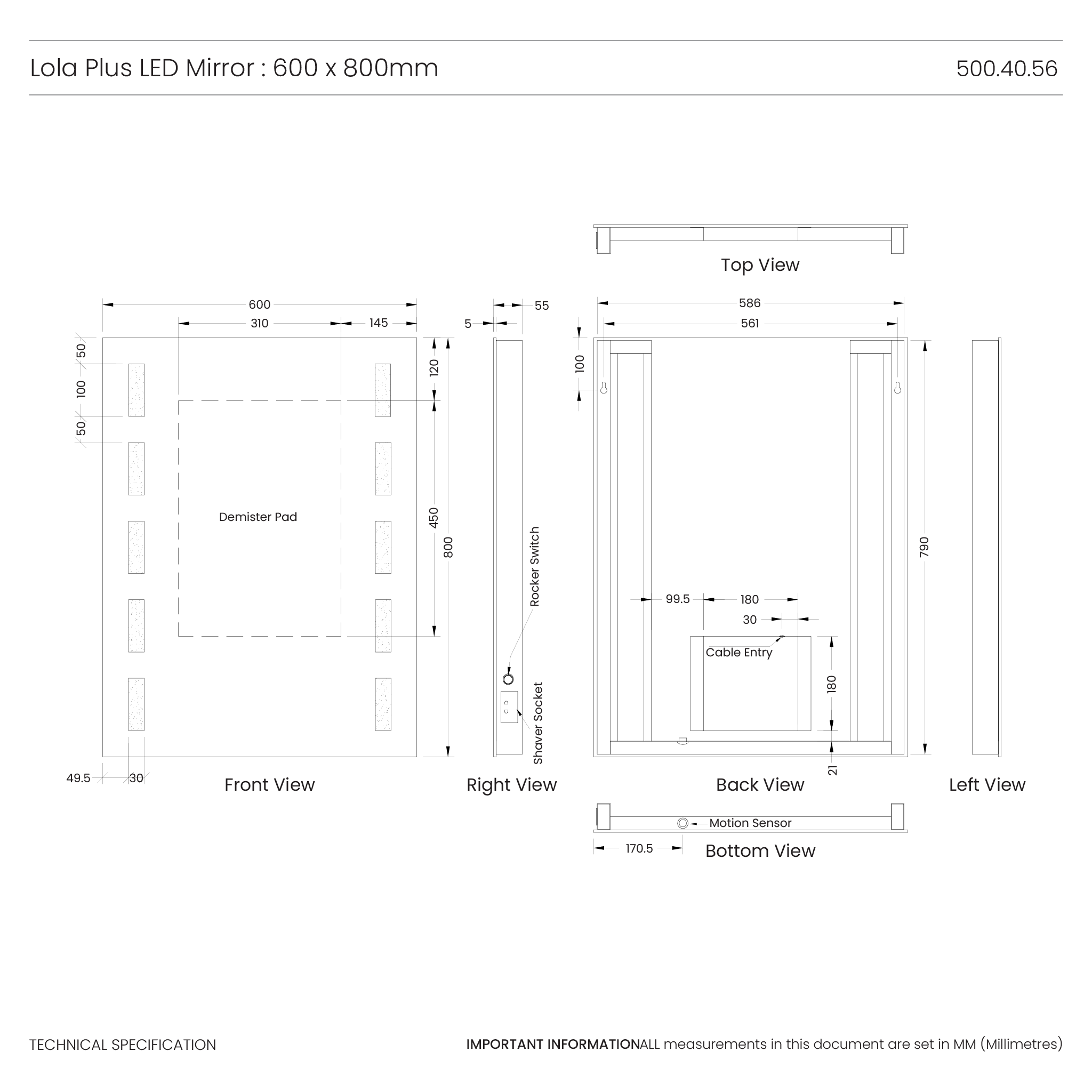 Lola Plus LED Bathroom Mirror