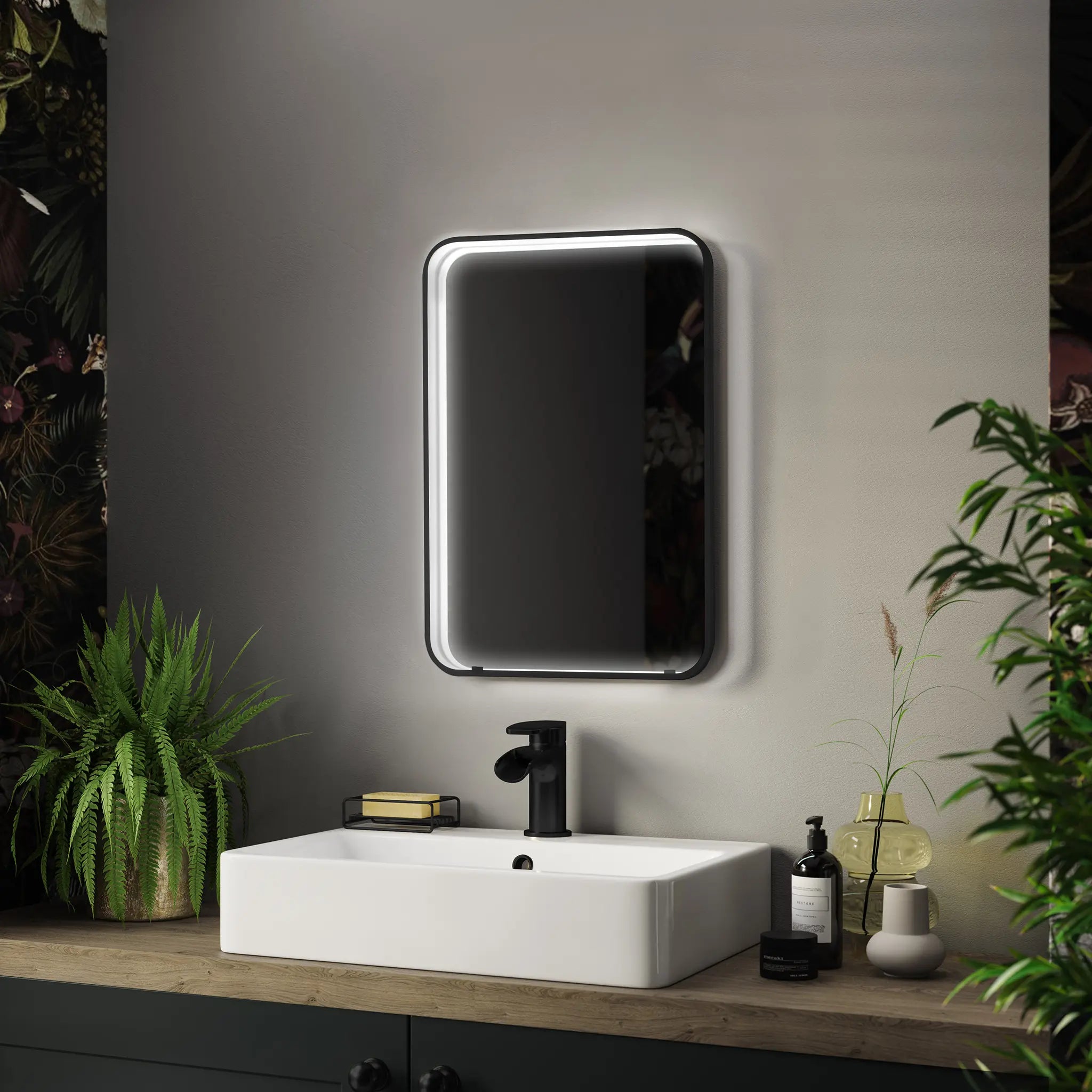 Luna LED Bathroom Mirror #colour_black