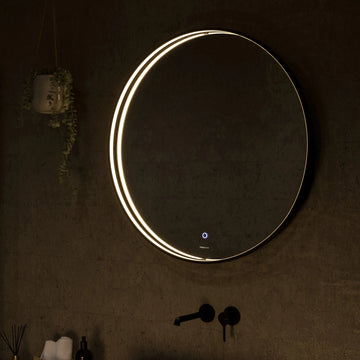 Luna Round LED Bathroom Mirror #colour_black
