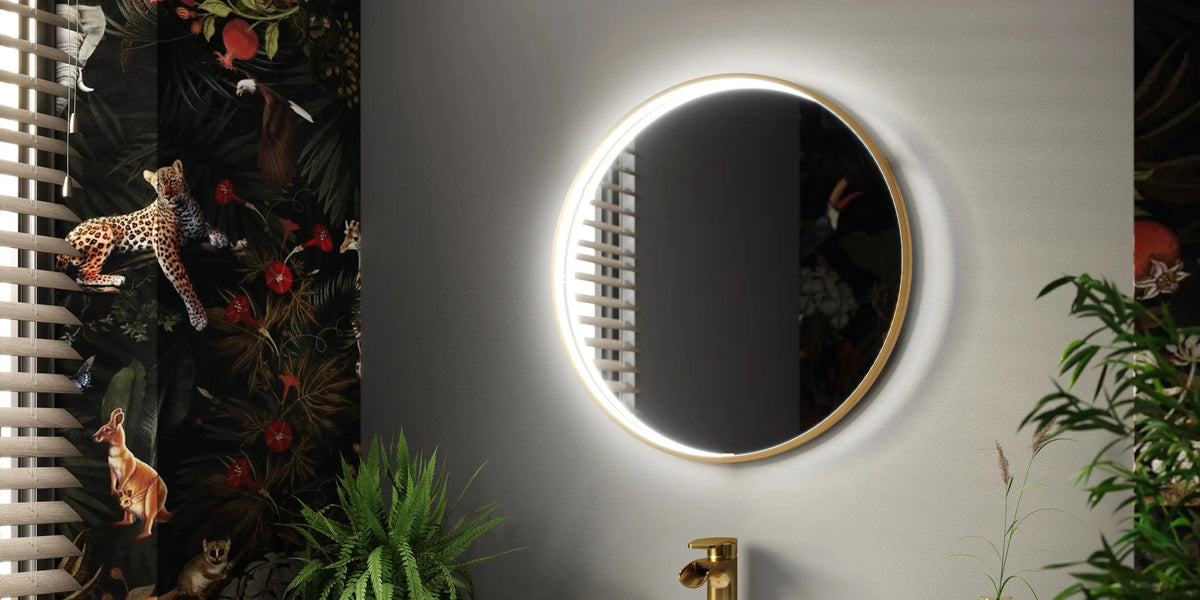 Luna Round LED Bathroom Mirror - Pebble Grey