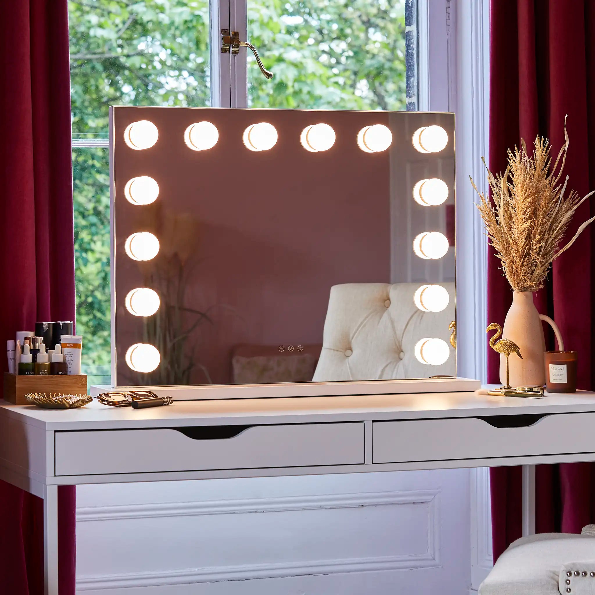 Marilyn Hollywood Mirror with LED Lights #size_800mm-x-600mm