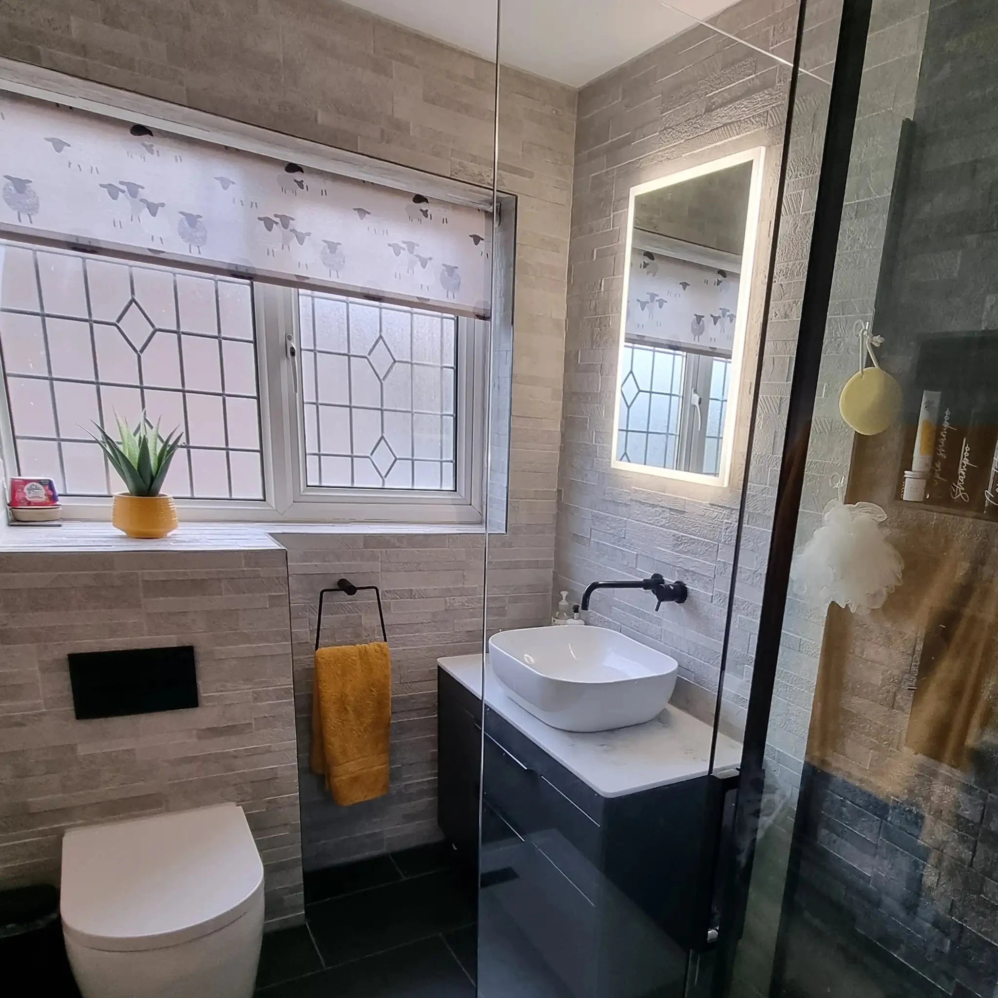 Malin Recessed 500 x 700mm Bathroom Mirror Cabinet Pebble Grey