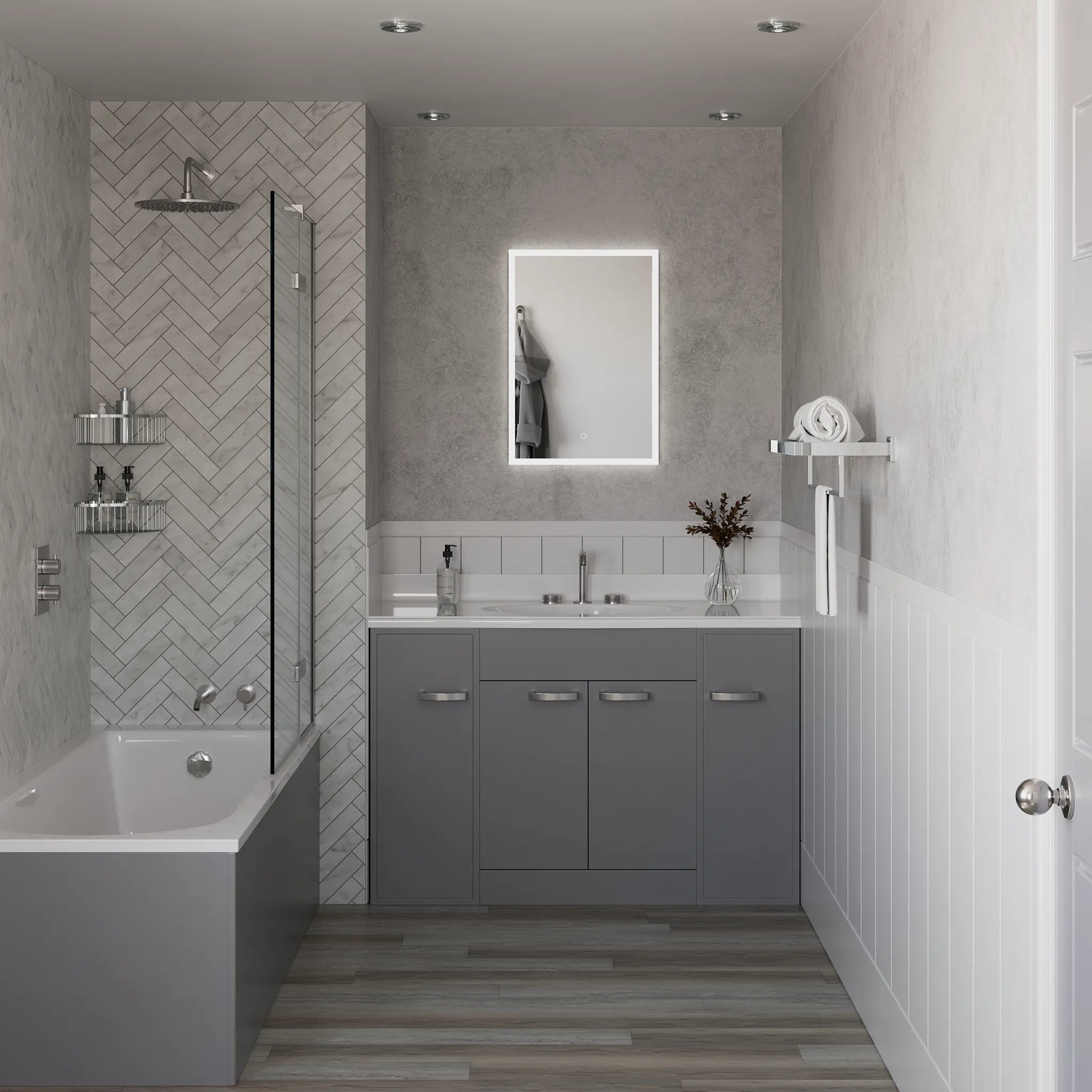 Malin Single Door 500x700mm Recessed LED Cabinet