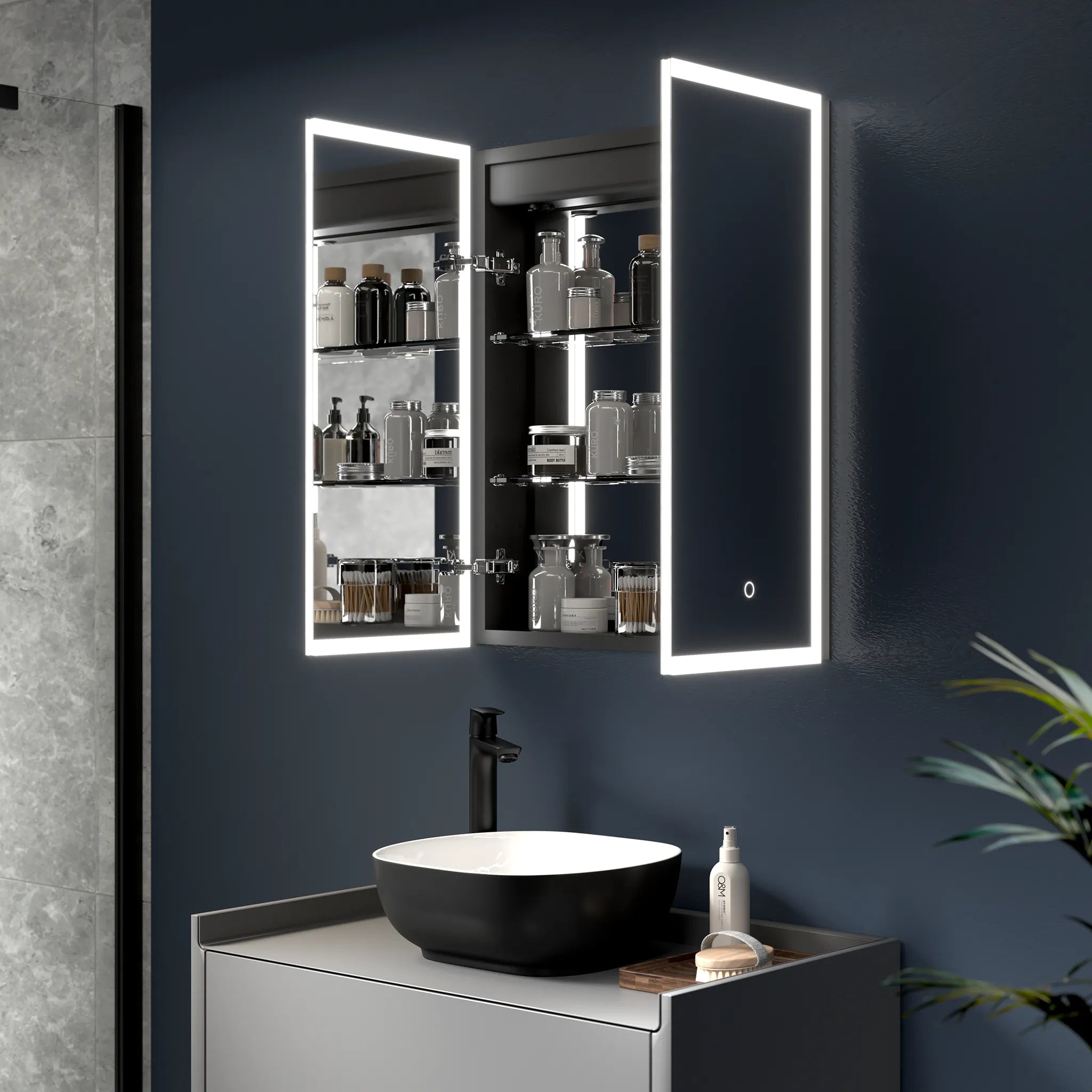 Sonni Bathroom LED Wall Mirror, Rectangular with LED Lighting, Cool White,  IP44 Energy Saving