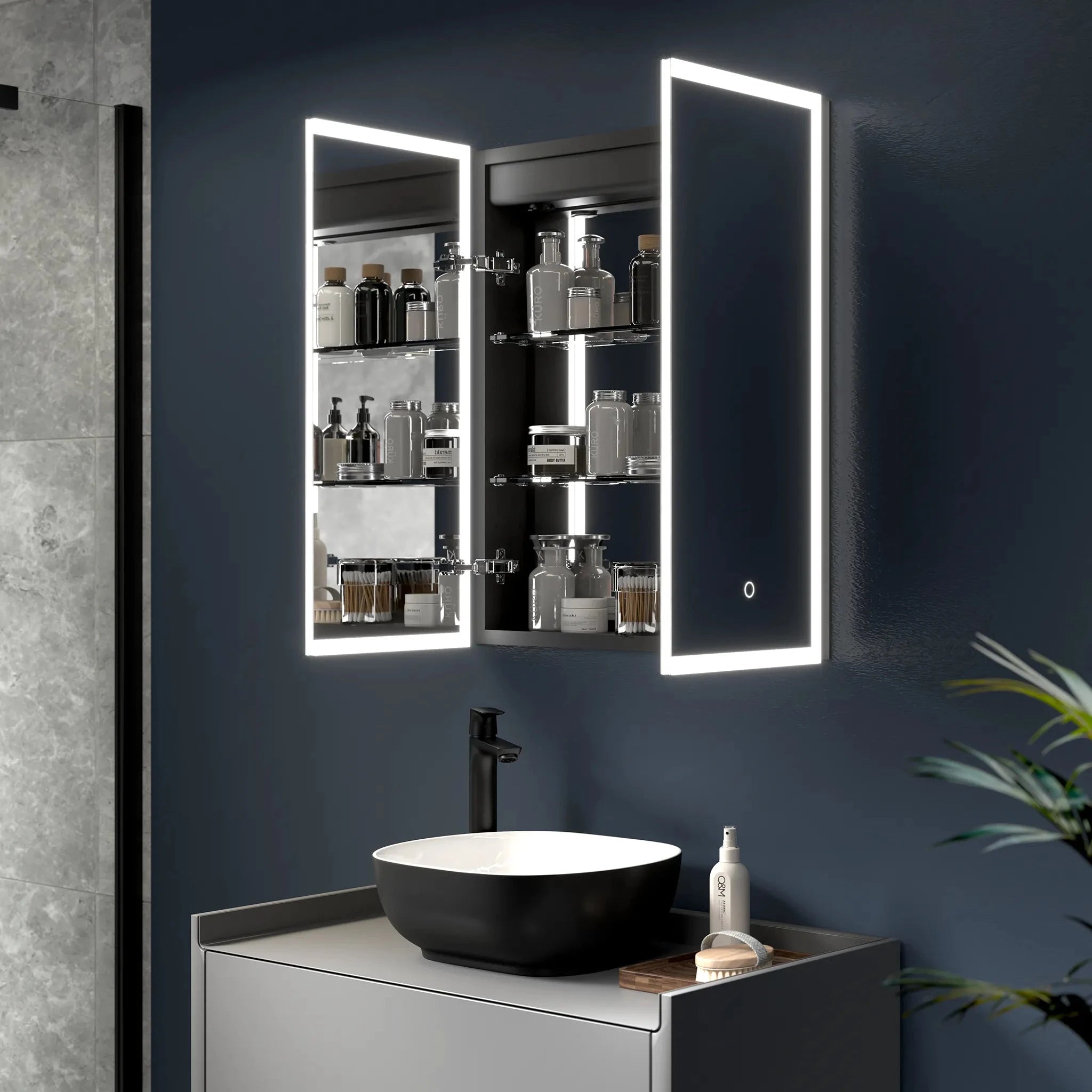 Bathroom mirror hot sale cabinet 700mm wide