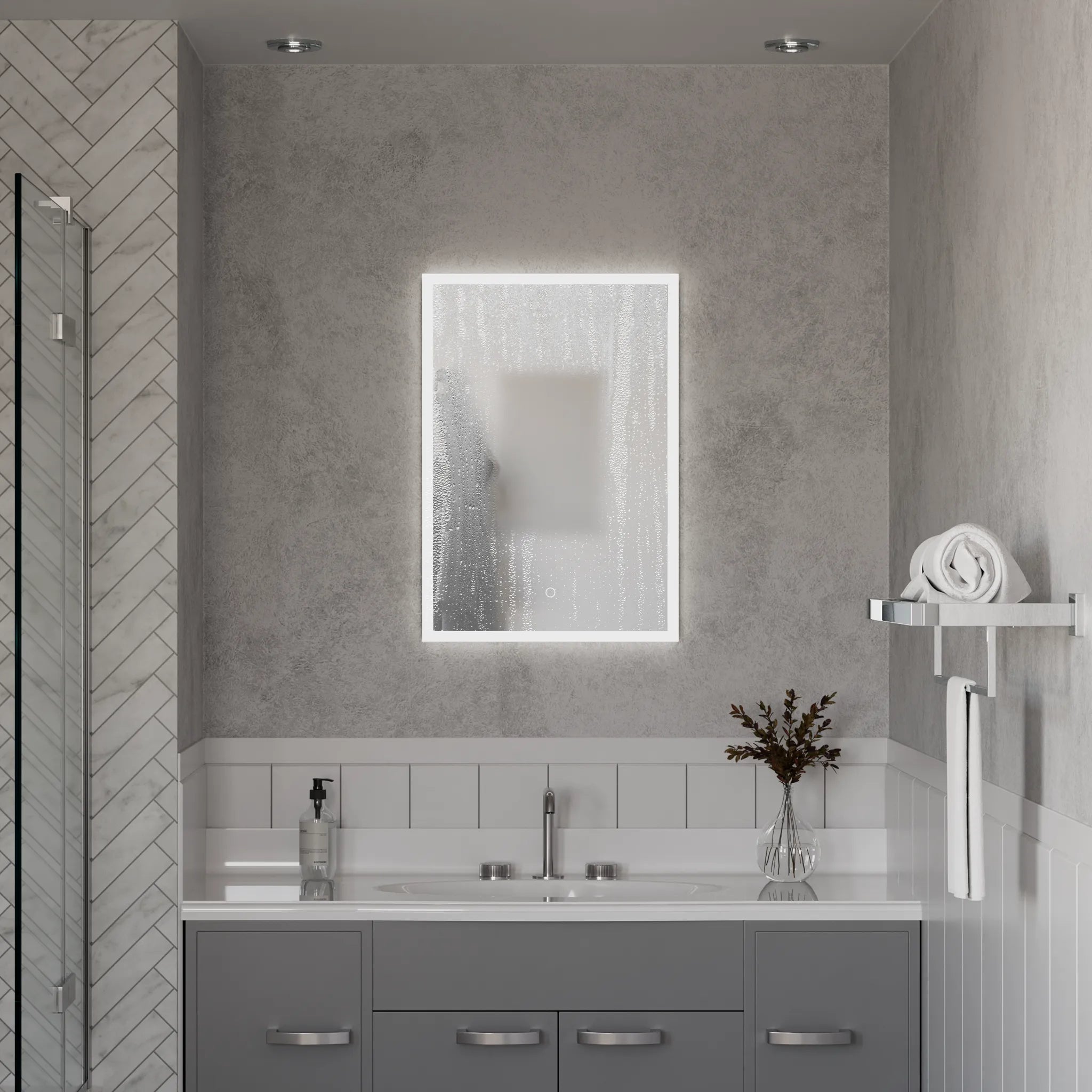 Malin Single Door 500x700mm Recessed LED Cabinet