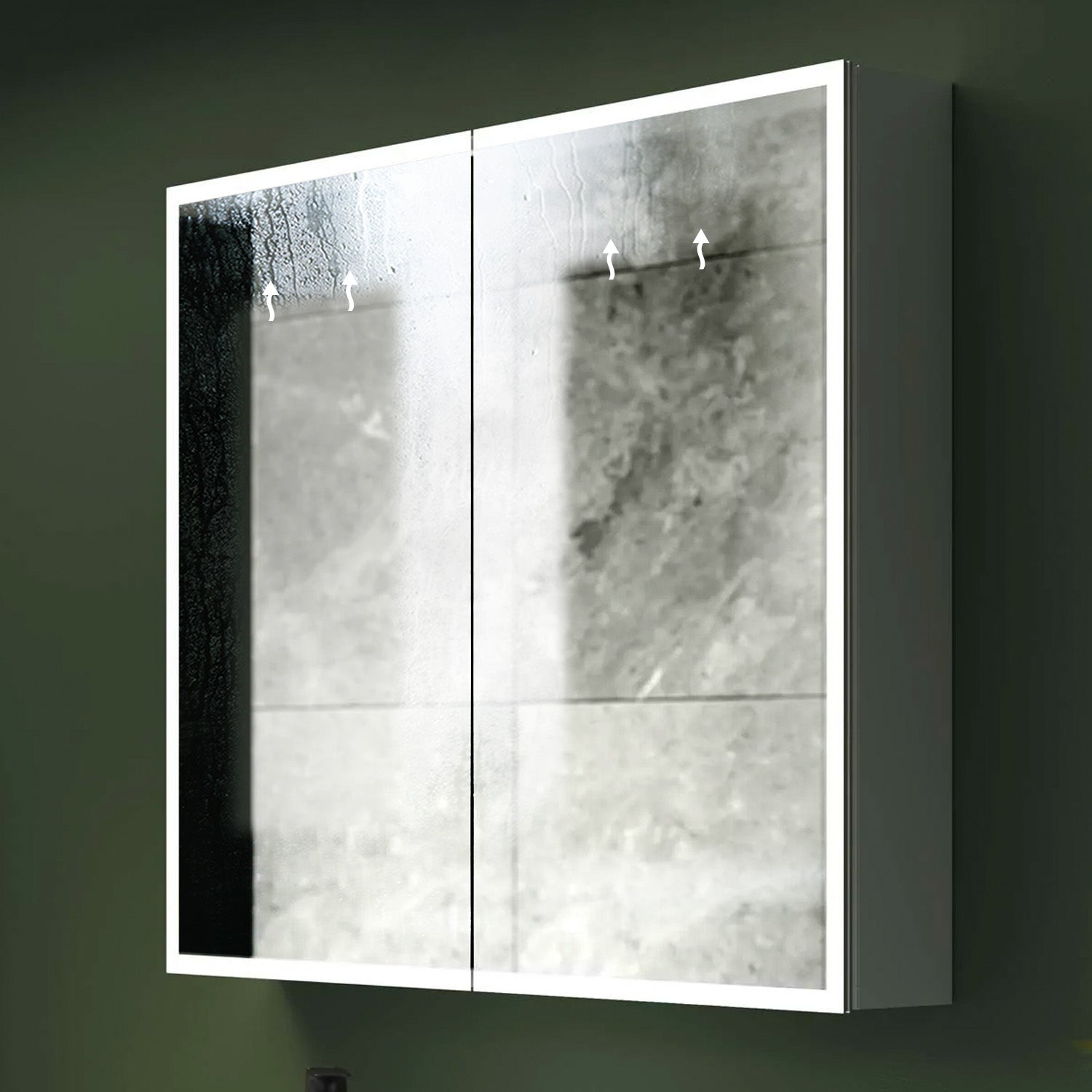 Marcel 815x700mm LED Bathroom Mirror Cabinet