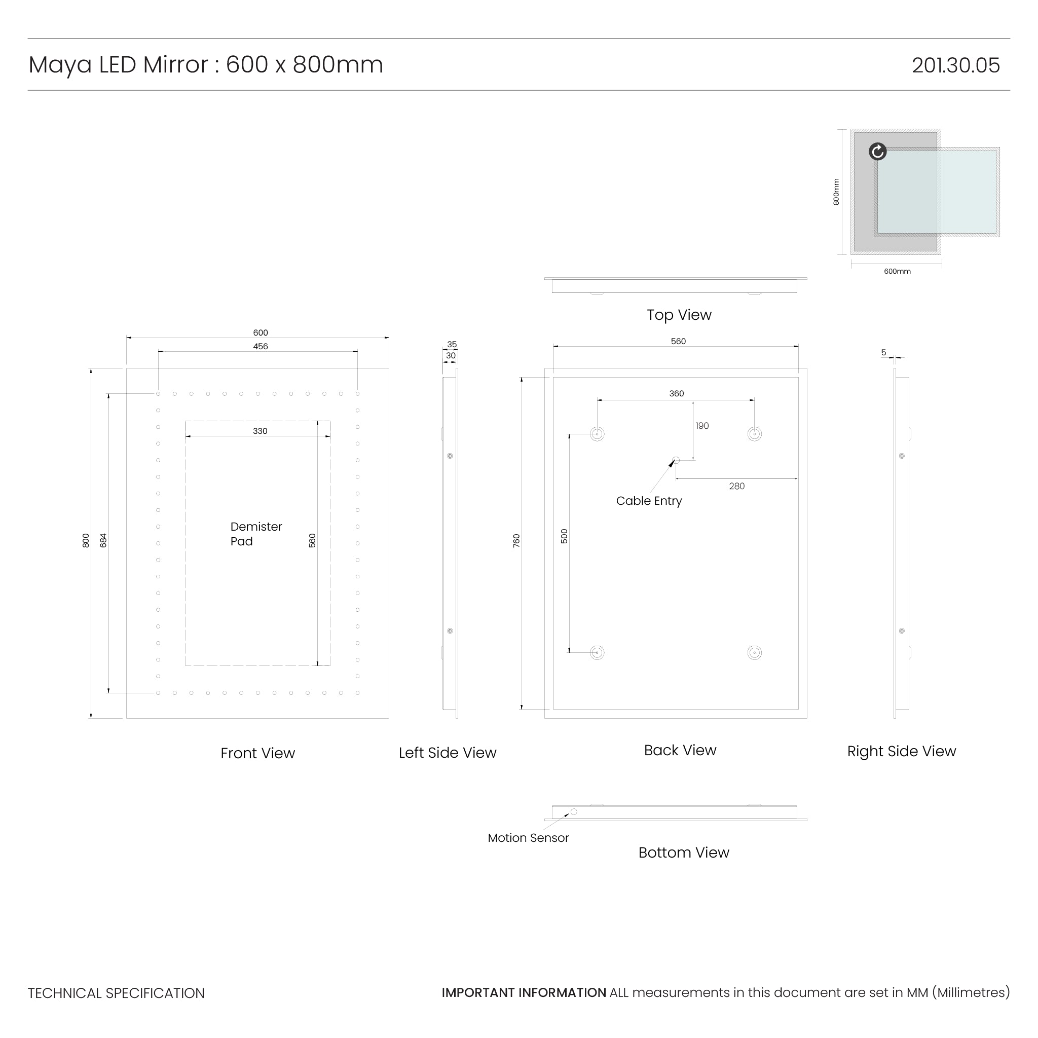 Maya LED Bathroom Mirror