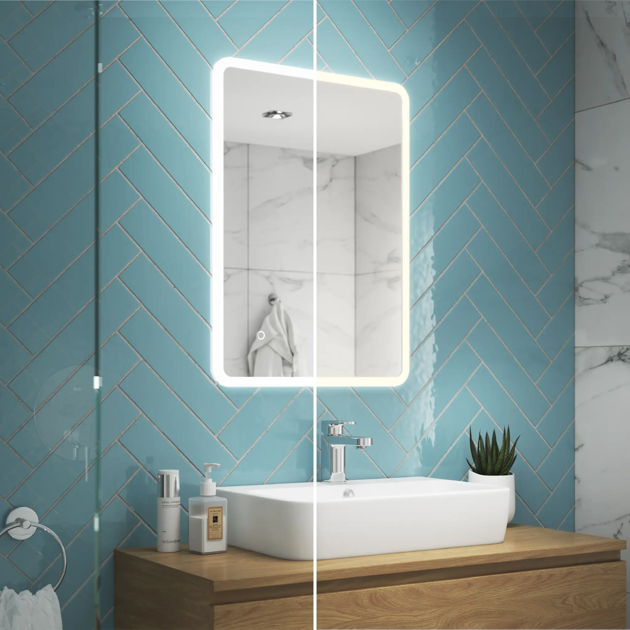 Nano Ultra-slim LED Bathroom Mirror #size_800mm-x-600mm