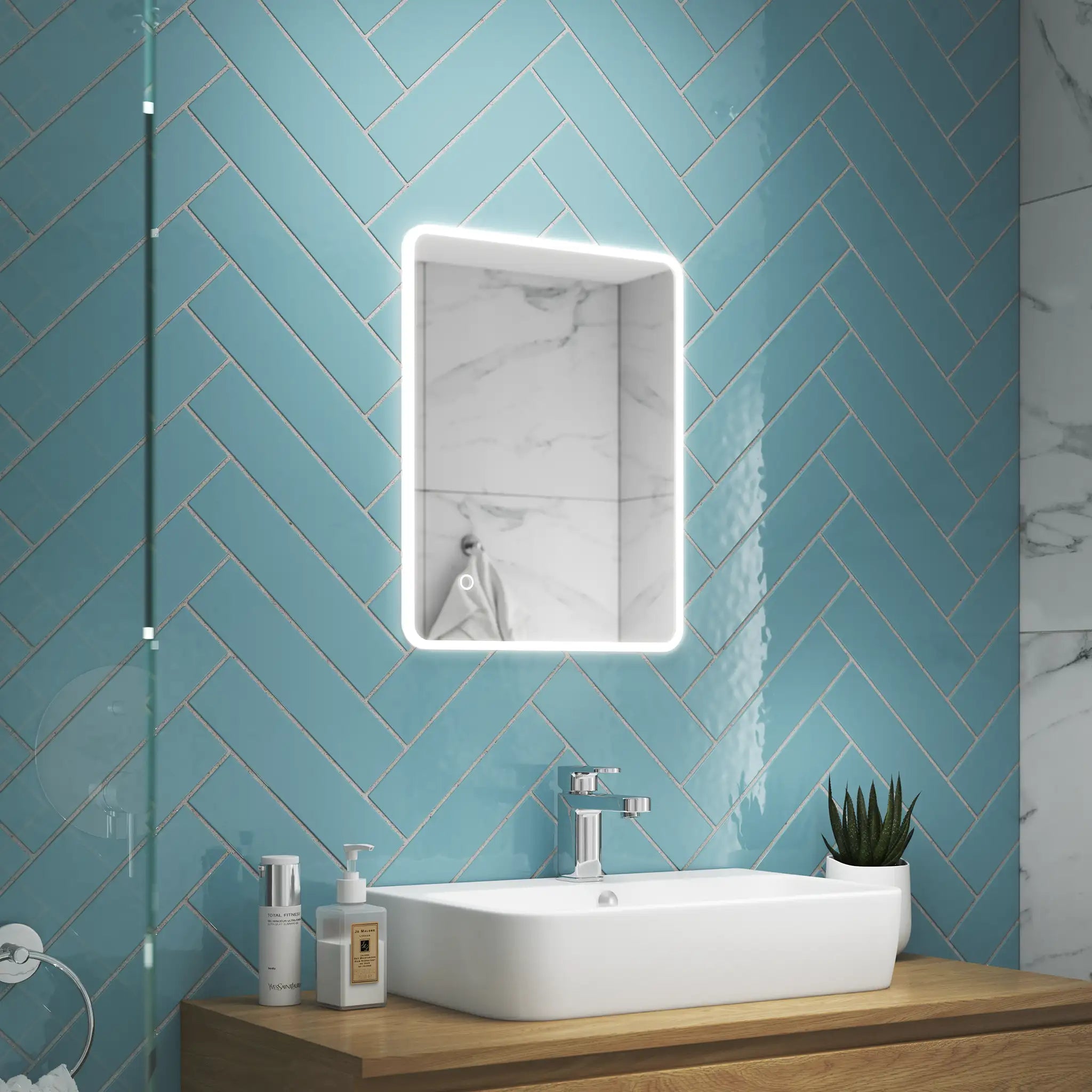 Nano Ultra-slim LED Bathroom Mirror #size_390mm-x-500mm