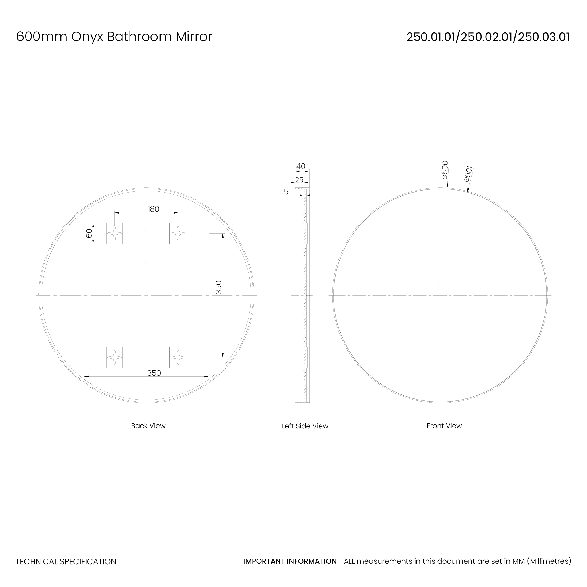 Onyx Round Deep Frame Mirror #colour_white