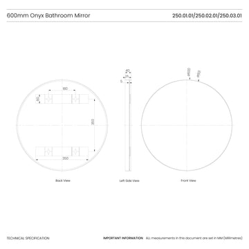 Onyx Round Deep Frame Mirror #colour_white