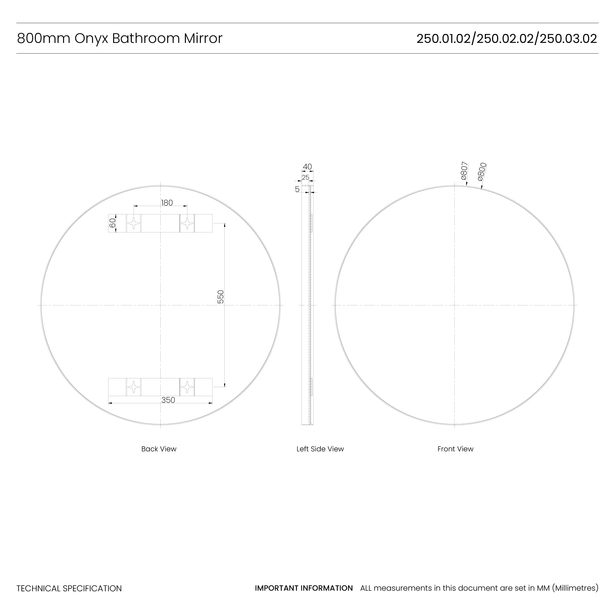 Onyx Round Deep Frame Mirror #colour_white