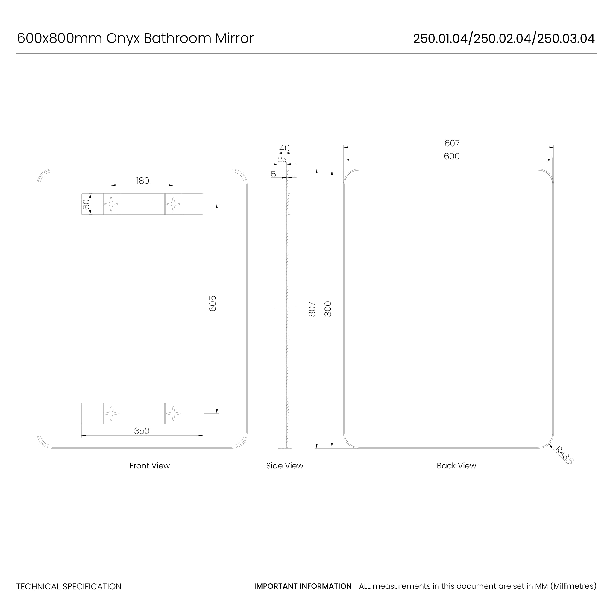 Onyx Deep Frame Mirror #colour_black