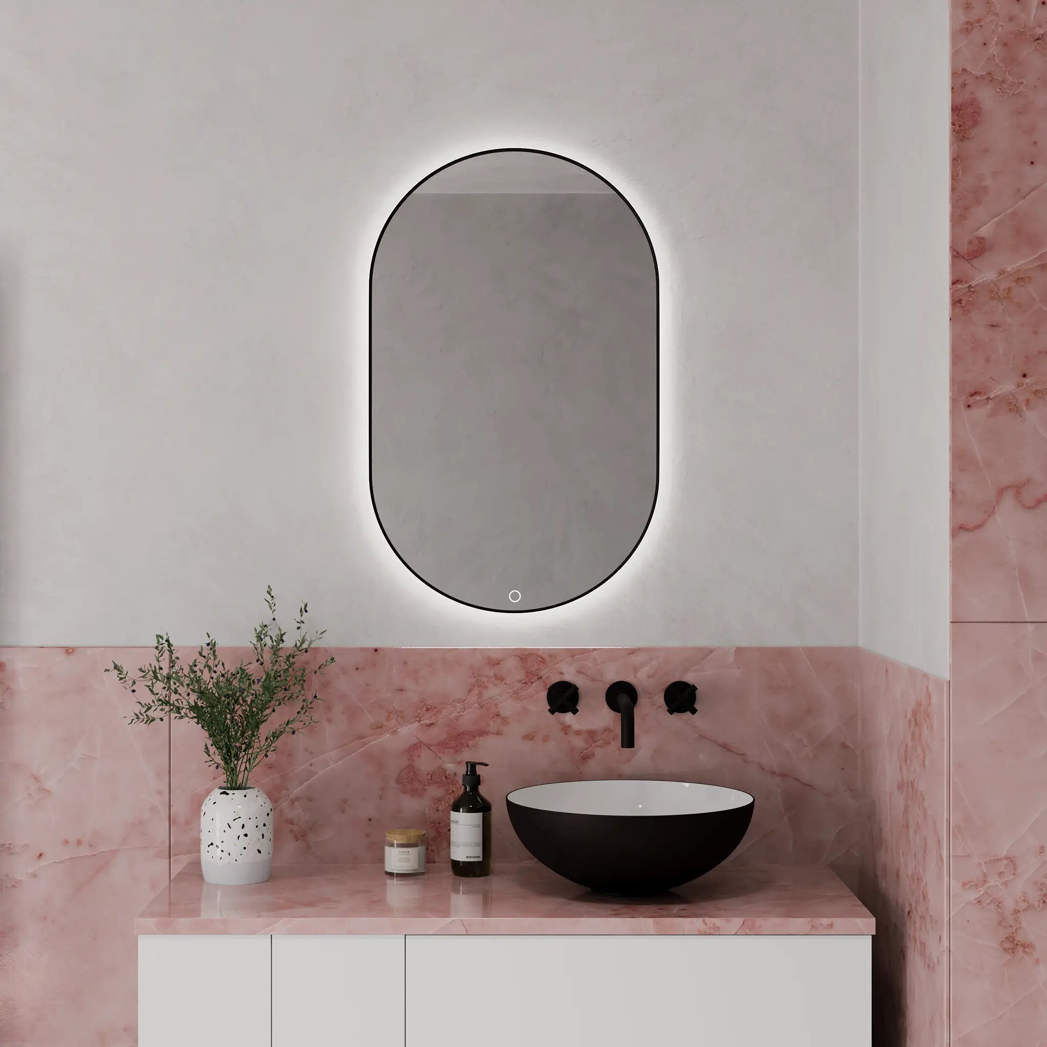 Oslo Oval LED Mirror #size_500mm-x-800mm