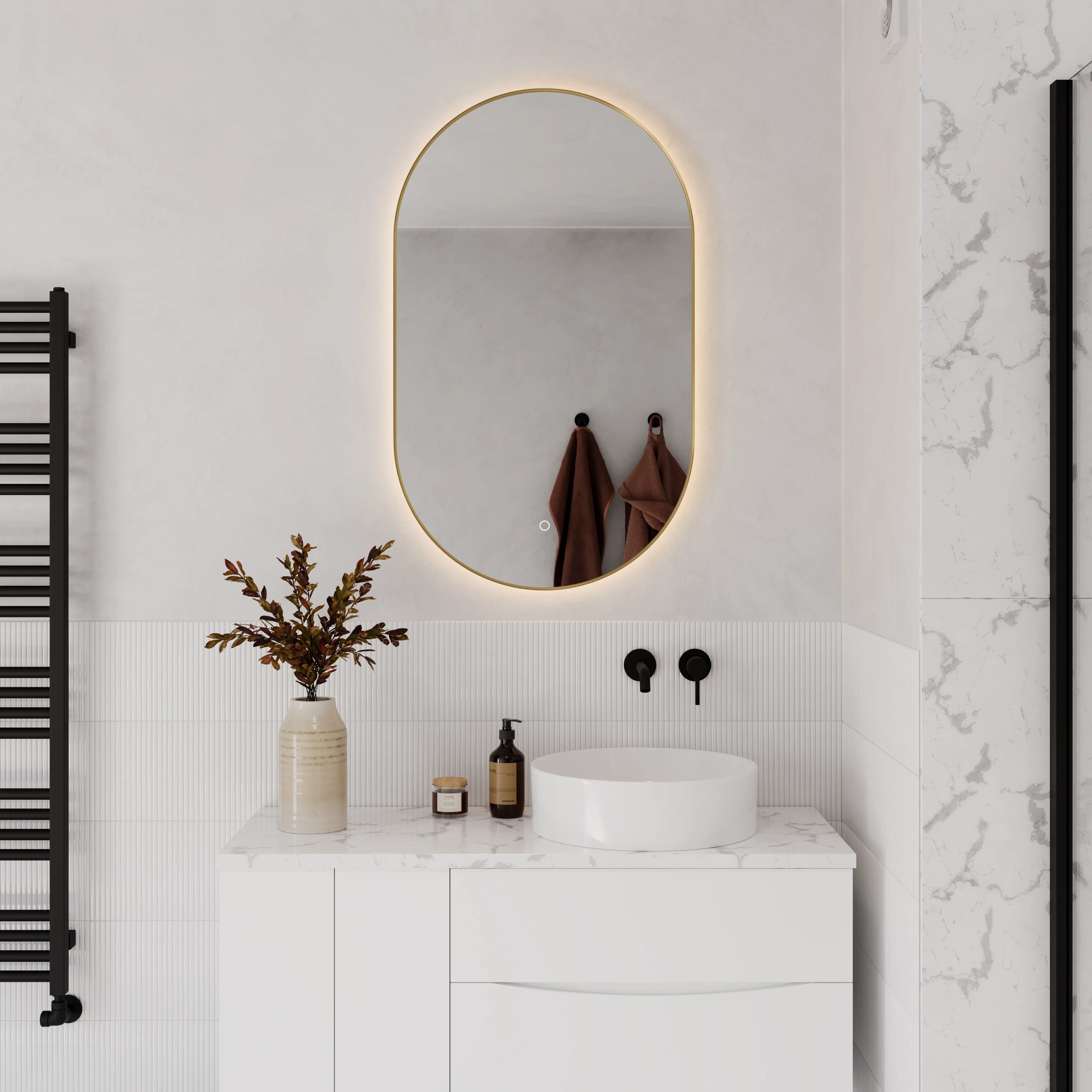 Oslo Oval LED Mirror #colour_brass