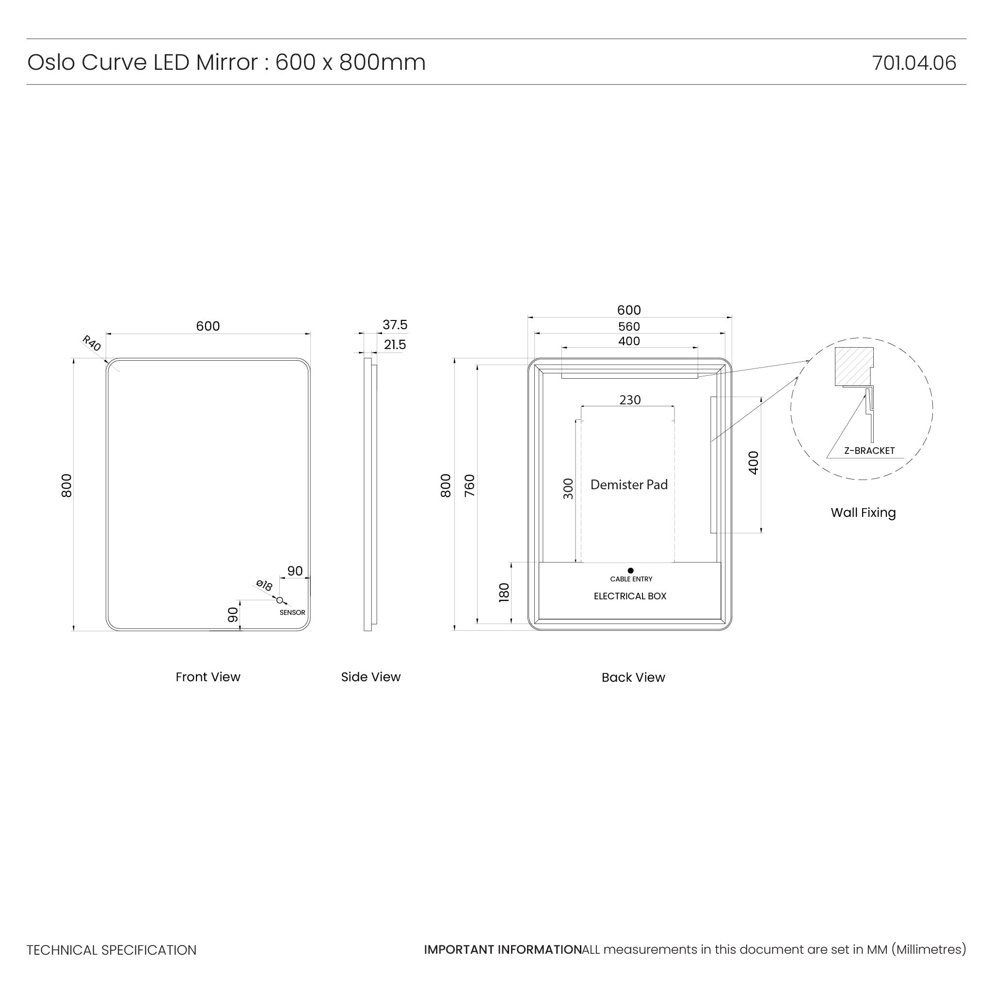 Oslo Curve LED Bathroom Mirror #size_600mm-x-800mm