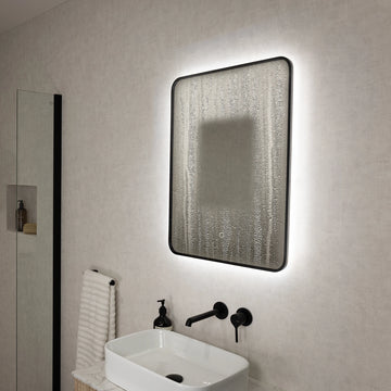 Oslo Curve LED Bathroom Mirror #colour_black