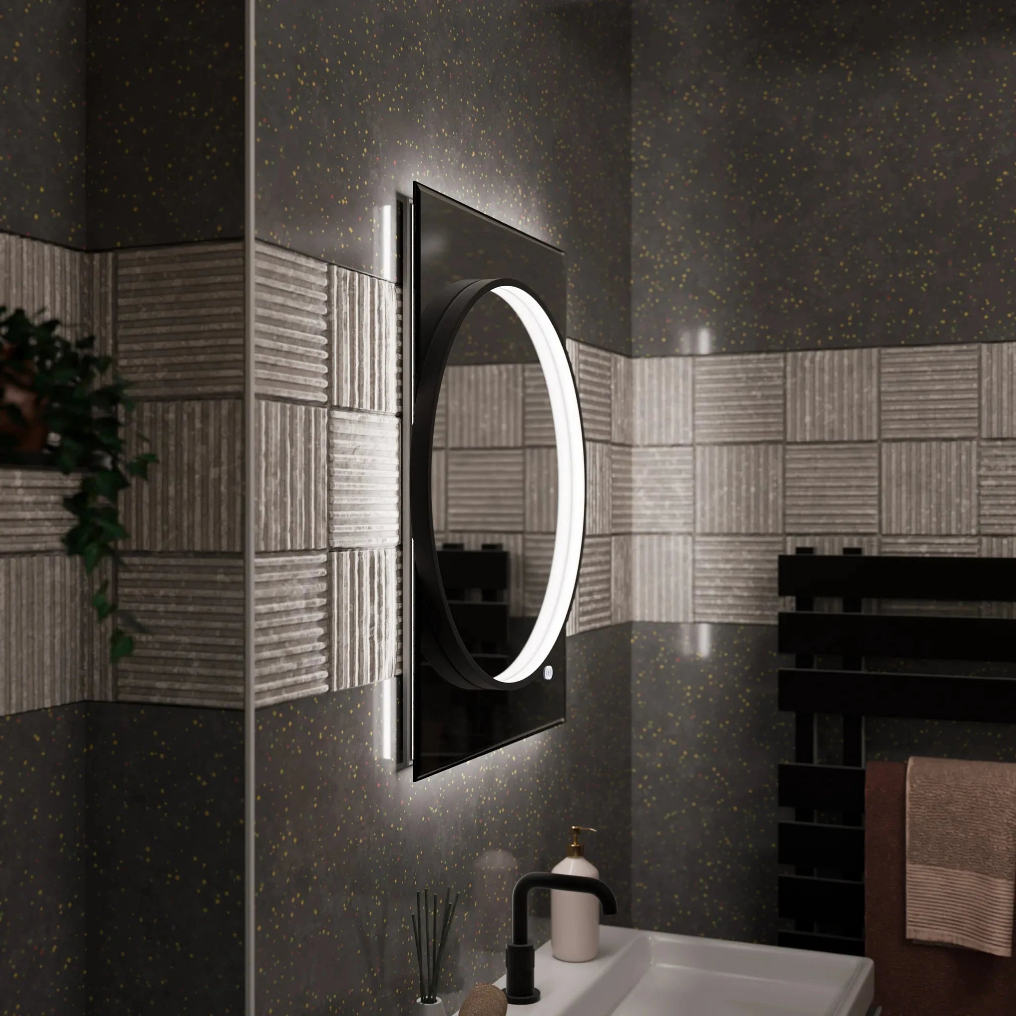 Sky Dual LED Bathroom Mirror #colour_black