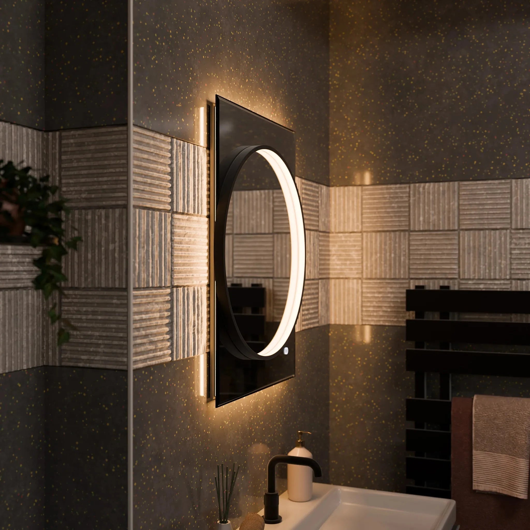 Sky Dual LED Bathroom Mirror #colour_black