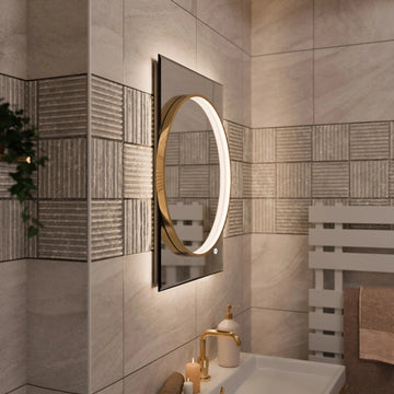Sky Dual LED Bathroom Mirror #colour_brass