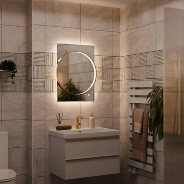 Sky Dual LED Bathroom Mirror #colour_brass