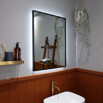 Oslo Rectangle LED Bathroom Mirror #colour_black