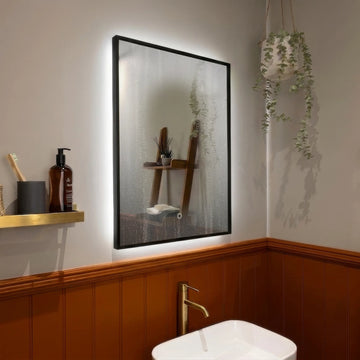 Oslo Rectangle LED Bathroom Mirror #colour_black