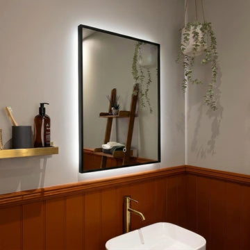 Oslo Rectangle LED Bathroom Mirror #colour_black