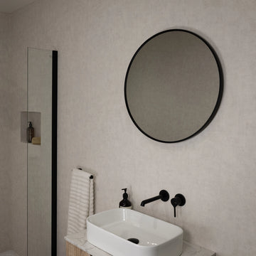 Oslo Round LED Bathroom Mirror #colour_black