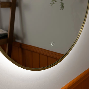 Oslo Round LED Bathroom Mirror #colour_brass