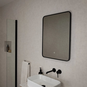 Oslo Curve LED Bathroom Mirror #colour_black