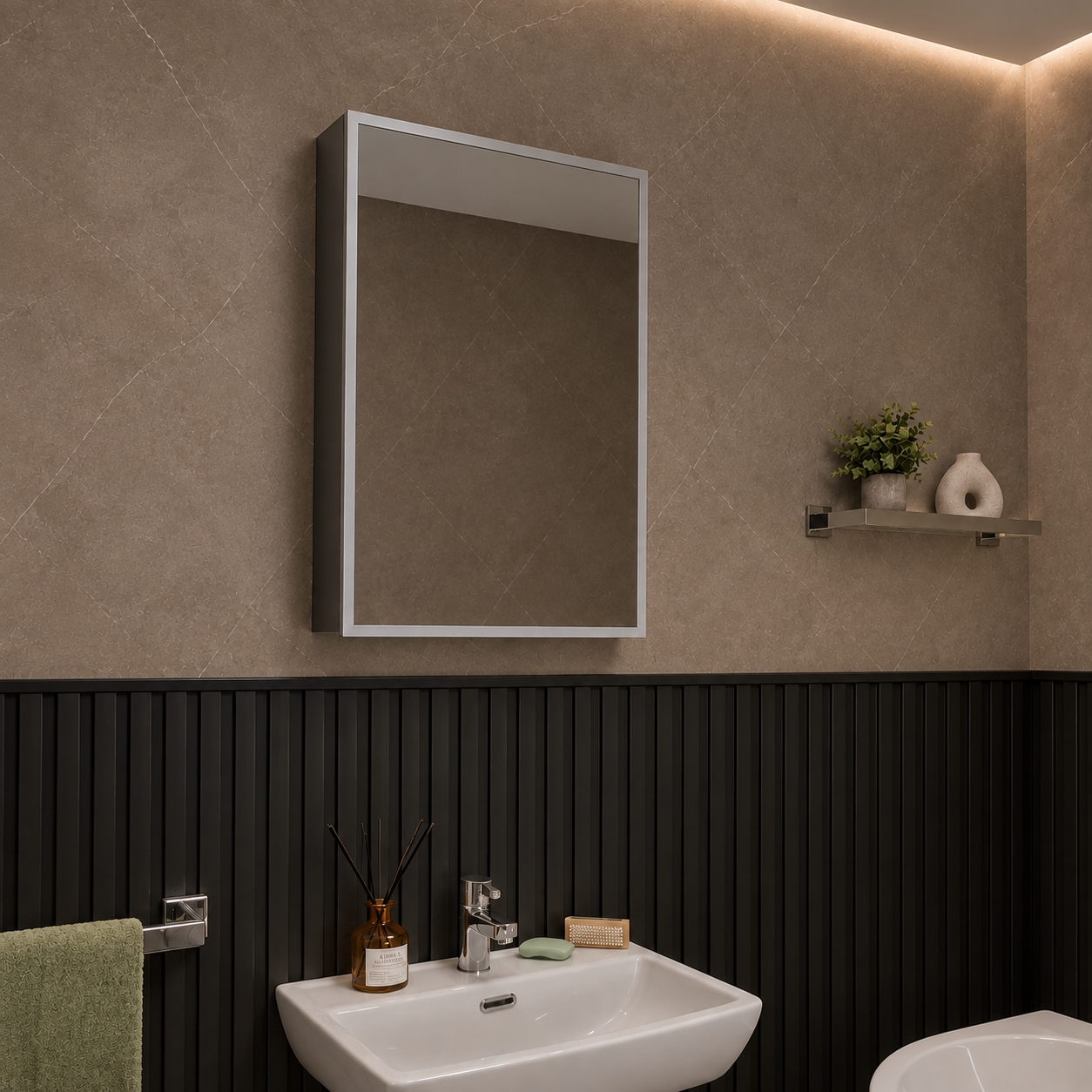 Verve Rechargeable Battery 500x700mm LED Mirror Cabinet #size_500mm-x-700mm