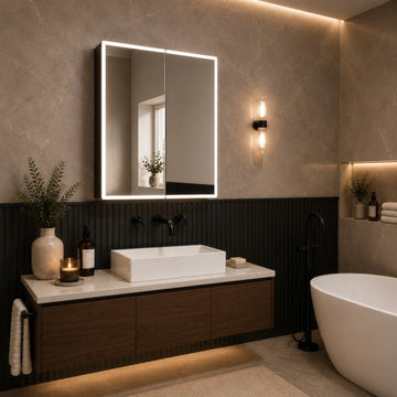 Verve Rechargeable Battery LED Mirror Cabinet 600mm x 700mm